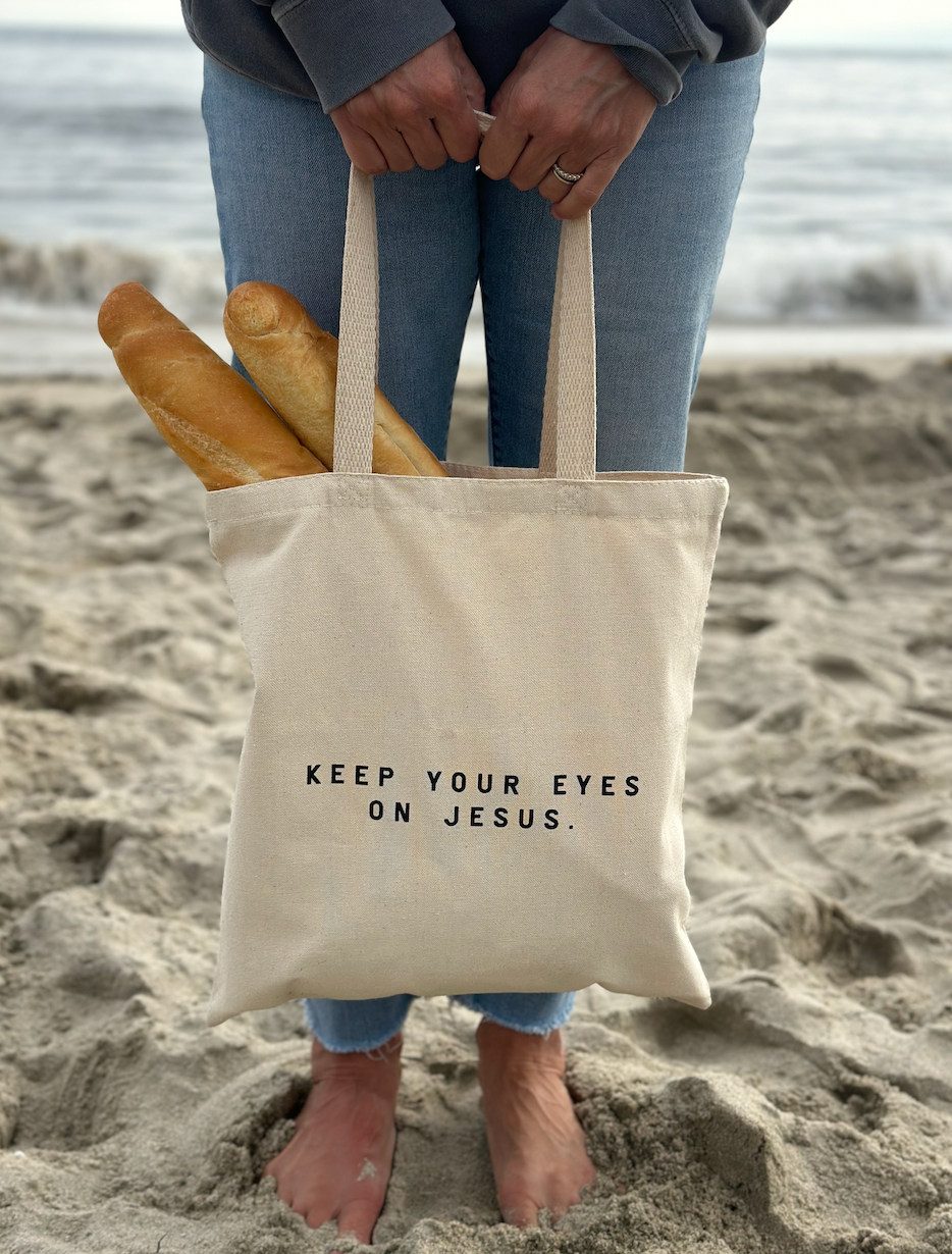 Keep our Eyes on Jesus Tote Bag Keep our Eyes on Jesus Tote Bag