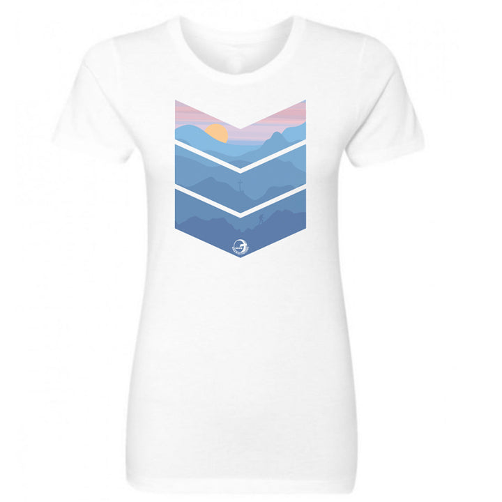 Sunset Hike: camiseta cristiana premium para damas
