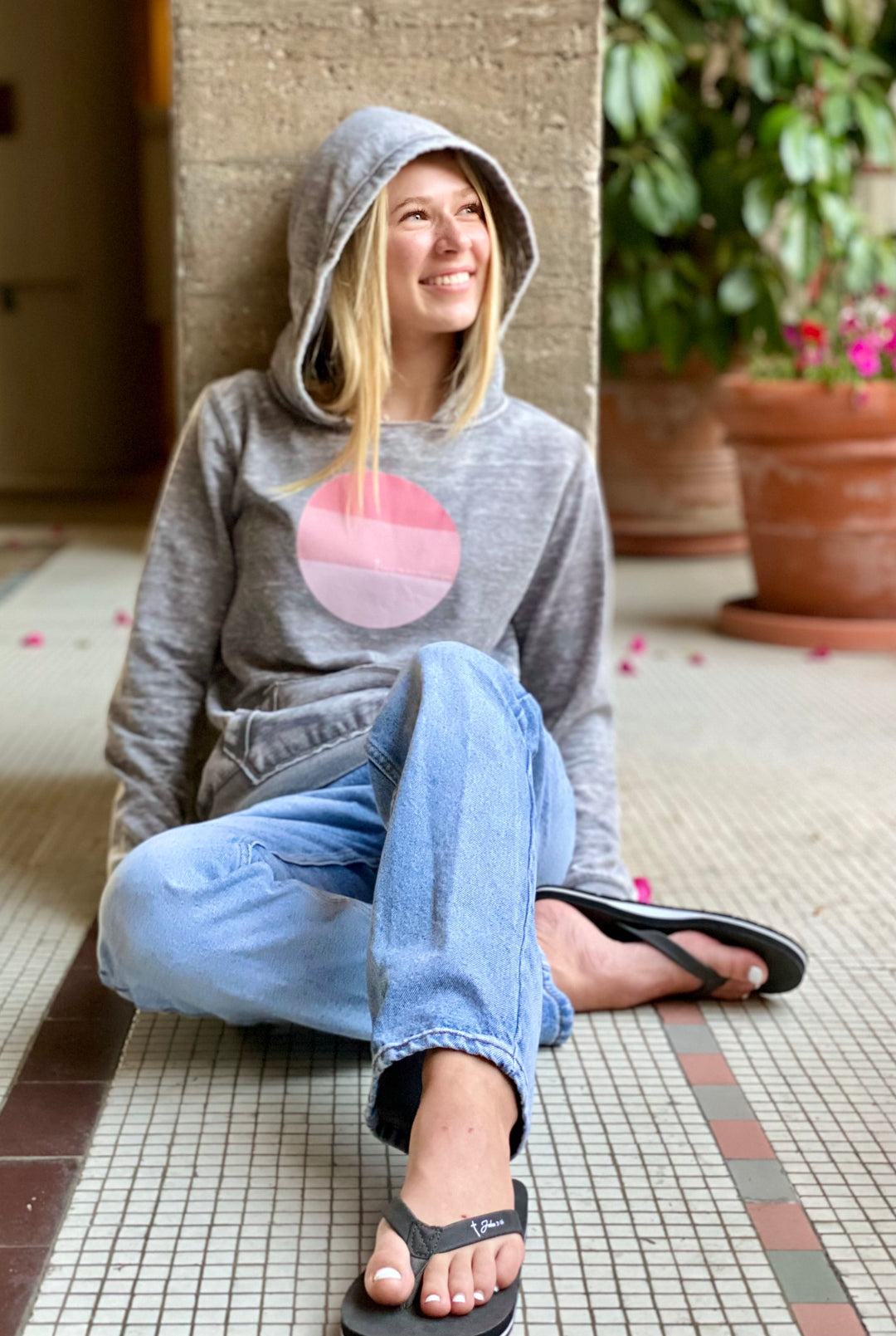 Womens Pink Colorblock Christian Hoodie