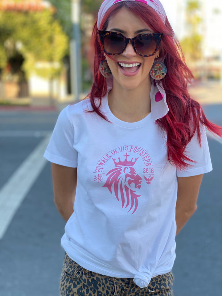 Lion of Judah Women's premium fitted tee shirt - white