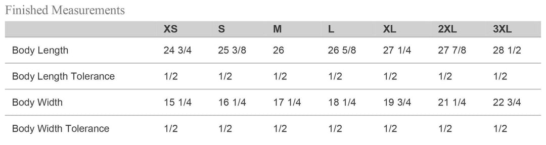 sizing chart