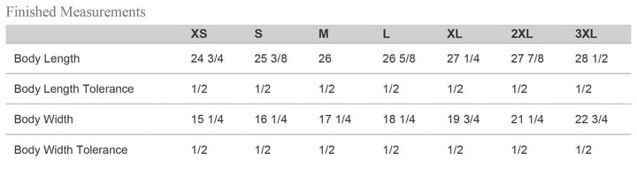 sizing chart