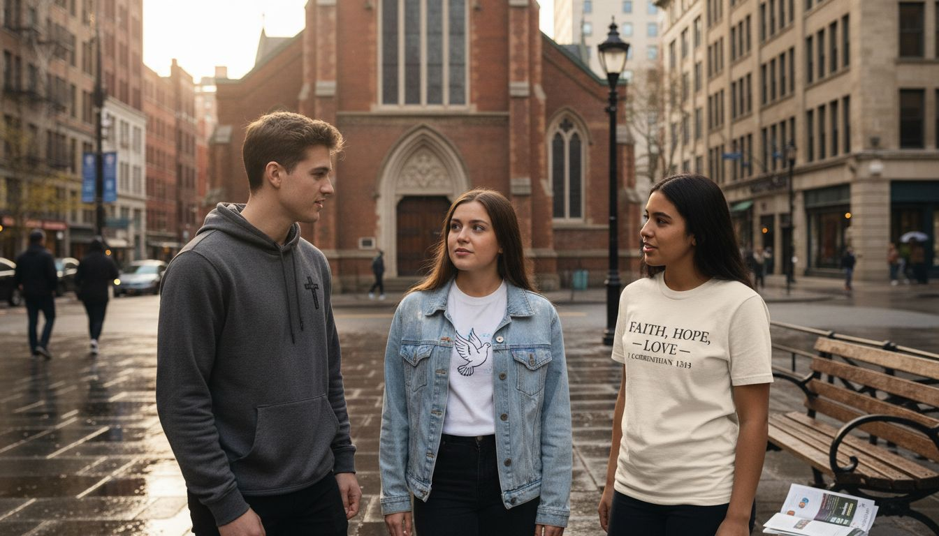 Young adults in Christian fashion by church