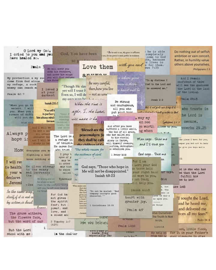 God's Promises Bible Verse Stickers – 60 Pack with Linen Pouch