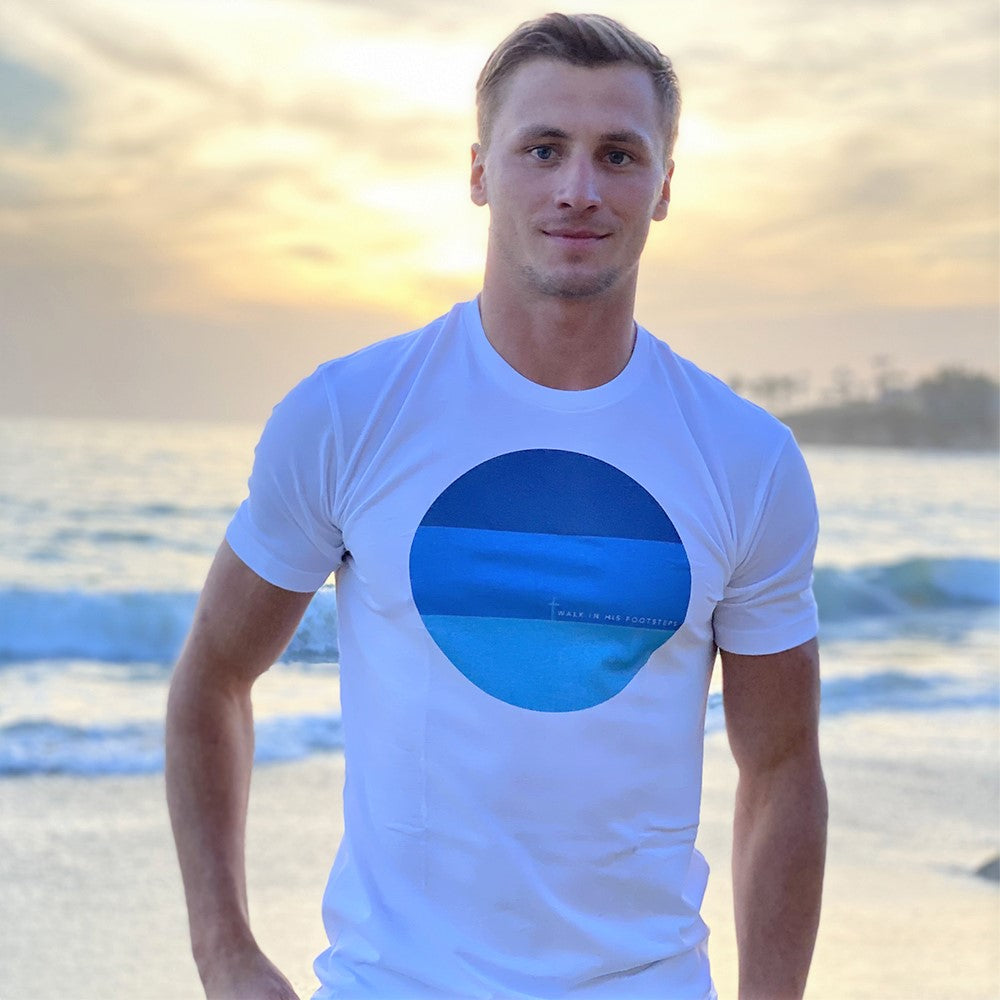 Sunset Colorblock - Premium Men's Christian T-Shirt – Walk In His Footsteps