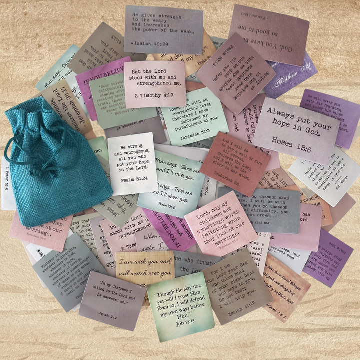 God's Promises Bible Verse Stickers – 60 Pack with Linen Pouch