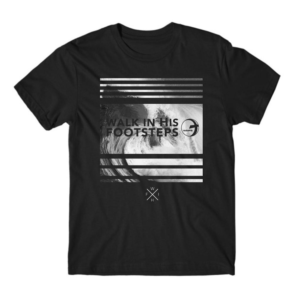 Black & White Wave Men's Christian T-shirt – Walk In His Footsteps
