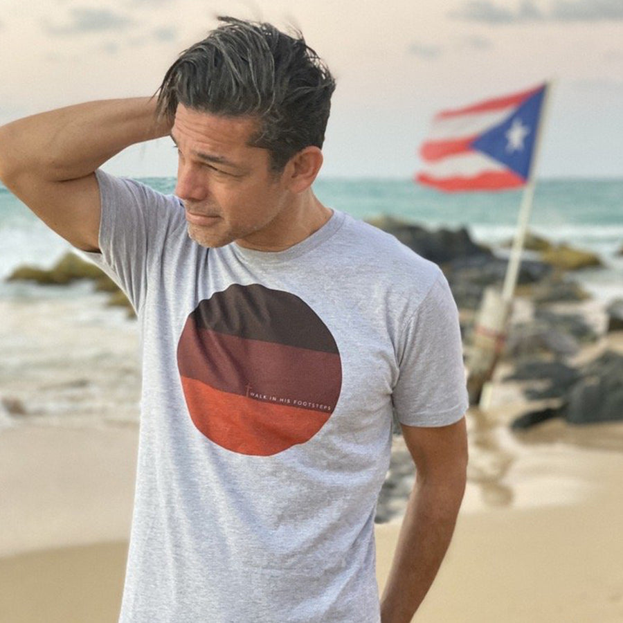 Sunset Colorblock - Premium Men's Christian T-Shirt – Walk In His Footsteps